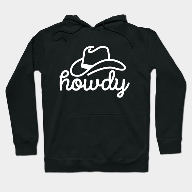 Howdy Cowboy Hat Line Art Western Country USA Hoodie by DetourShirts